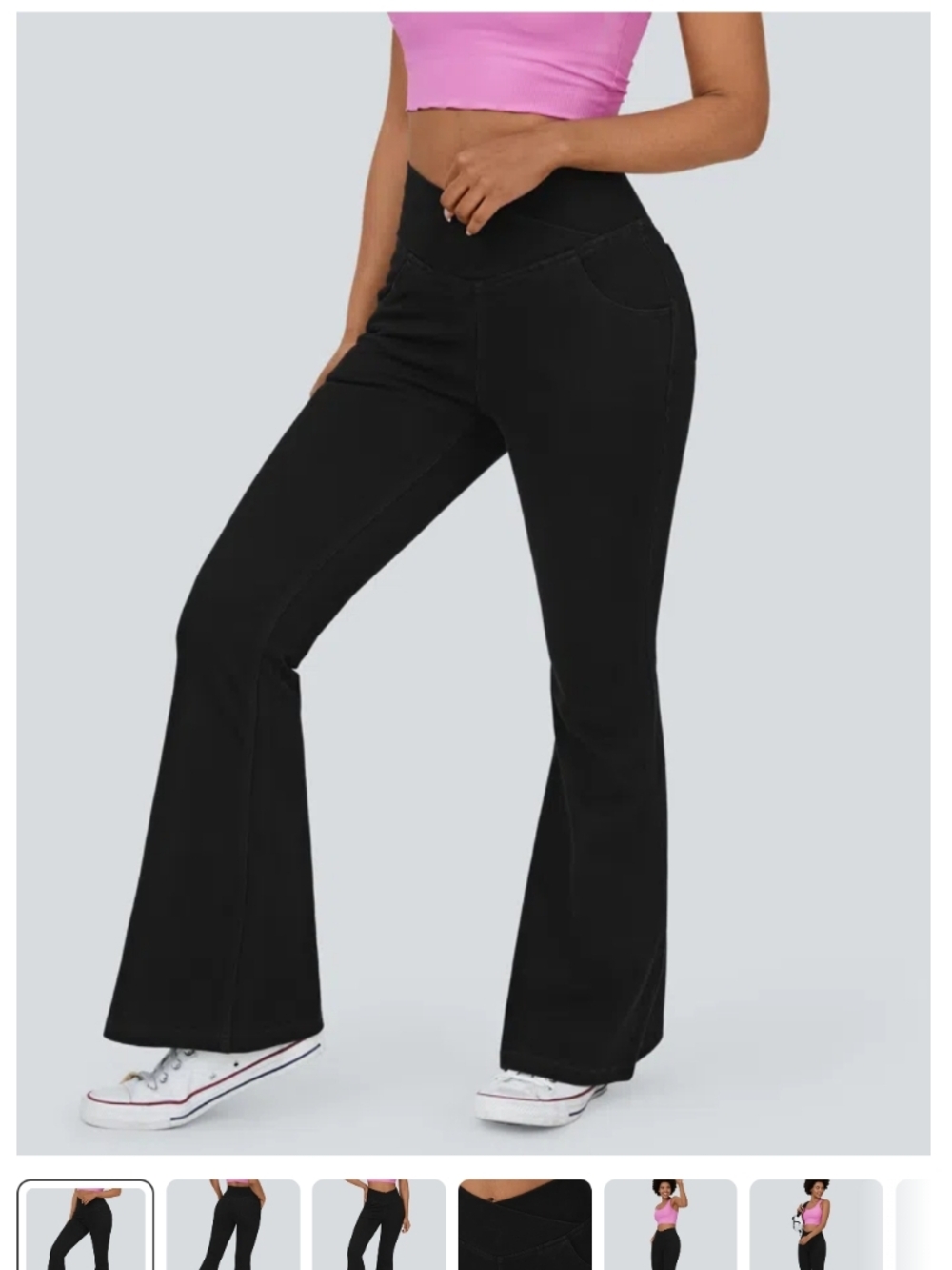 HALARA Black High-Waist Flare Denim